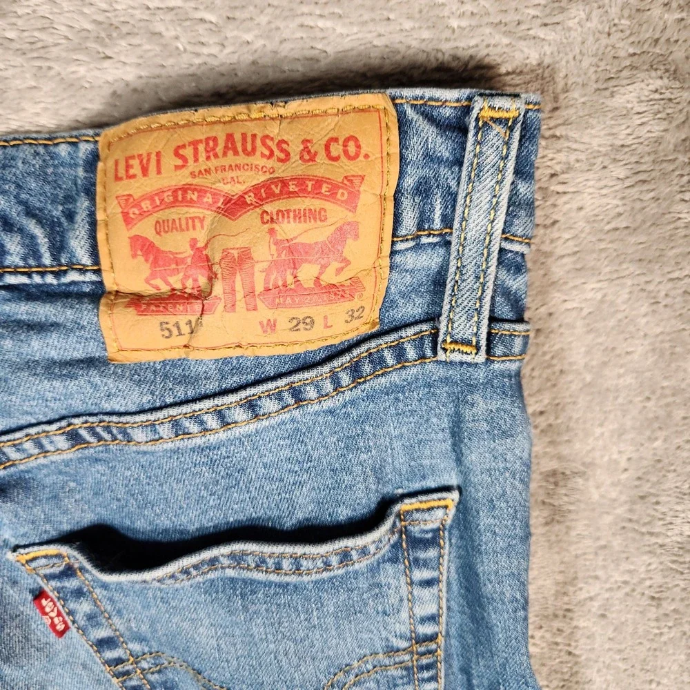 Levi's 511 Slim Fit Jeans Men's W29 L32 Light Wash Denim Classic‎ Casual